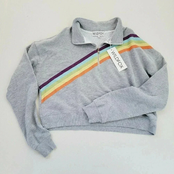 NWT Wildfox Rainbow Half Zip - Picture 6 of 8